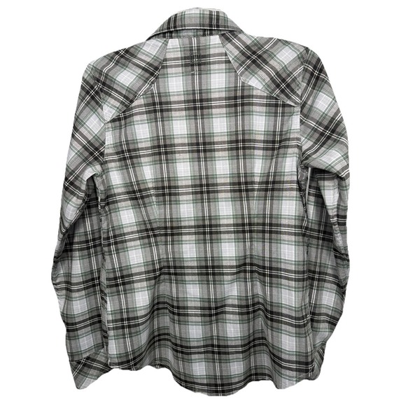 5.11 Tactical Women's Small Gray White Plaid Long Sleeve Button Up Shirt - Picture 8 of 13